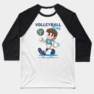 Funny Volleyball Boy Baseball T-Shirt